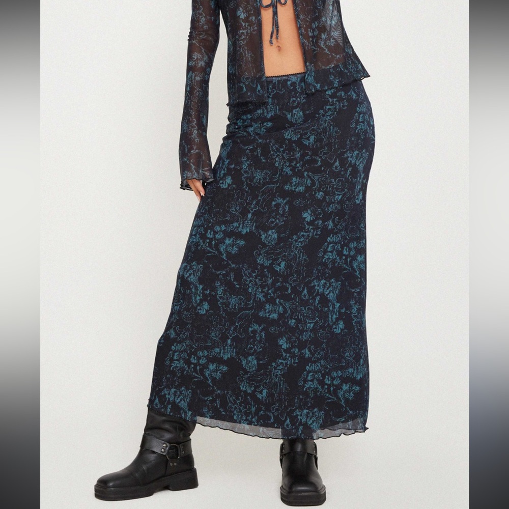 Vintage EXPRESS 100% silk maxi skirt